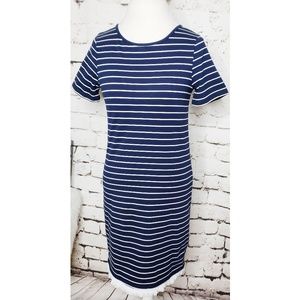 Beach Lunch Lounge Cotton Striped Dress sz XS